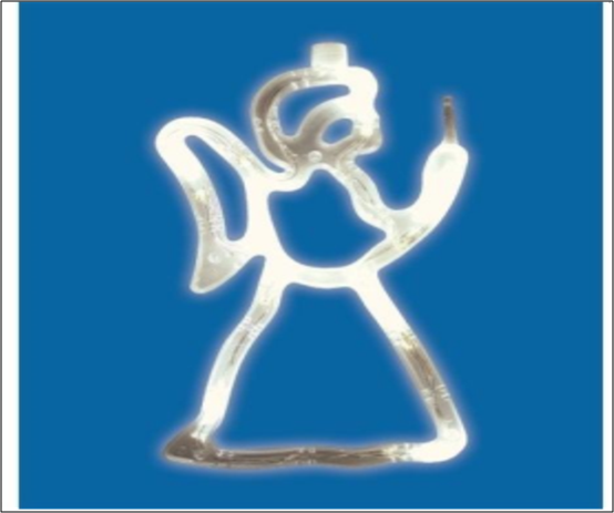 Belt�ri elemes angyalka ablakd�sz,meleg feh�r, 8 LED